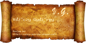 Váczy György névjegykártya