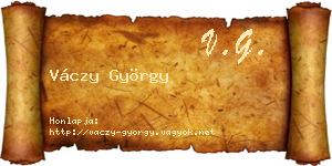 Váczy György névjegykártya